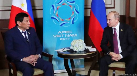 Philippines President Rodrigo Duterte and Russian President Vladimir Putin