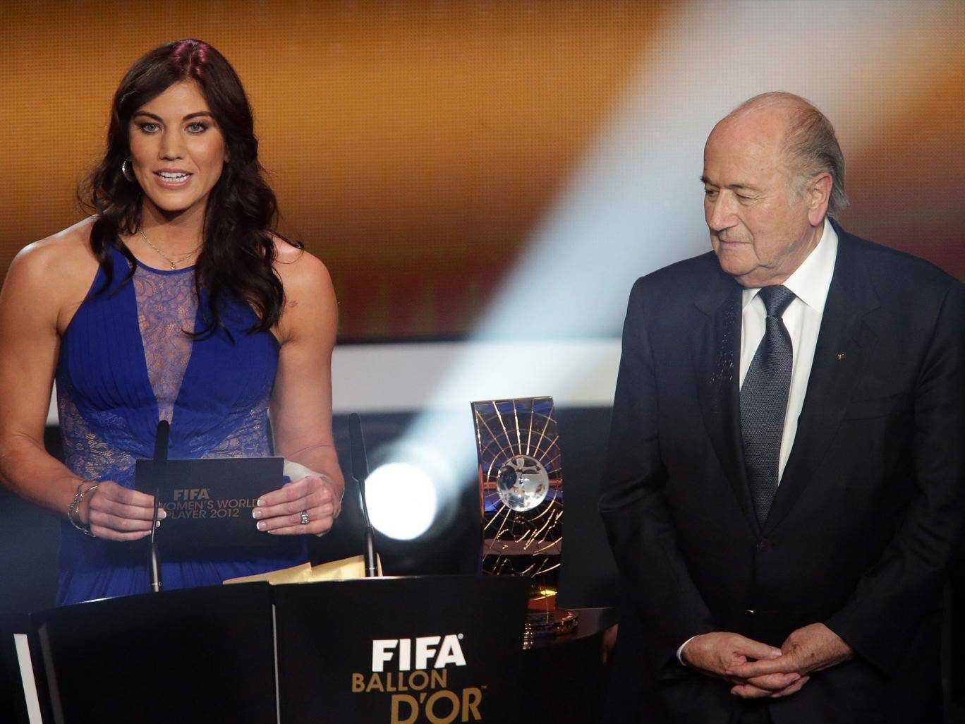 Former Fifa president Sepp Blatter has been accused of sexually assaulting Hope Solo, the USA women's football team goalkeeper, at the Ballon d'Or awards ceremony in January 2013.