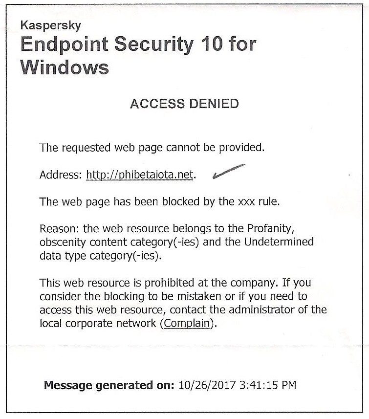 Click to enlarge Kaspersky security denial