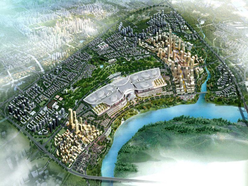 A semi-fantastical rendering of what Chongqing, China will look like with Suez's new drainage system