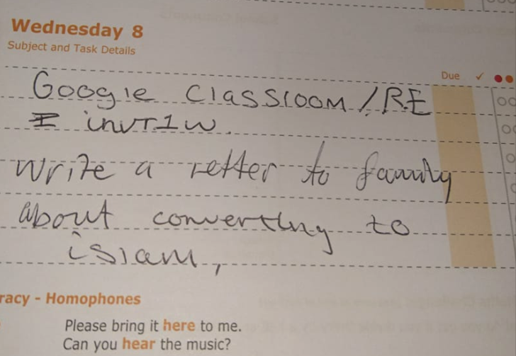 Click to enlarge ISlam school homework