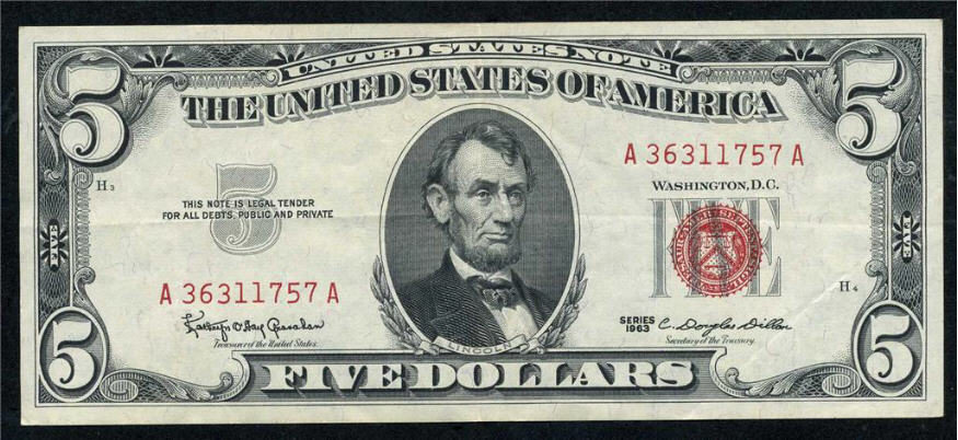 five dollar bill 1963