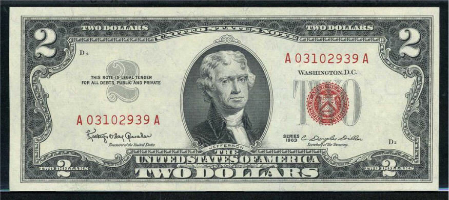 two dollar bill 1963