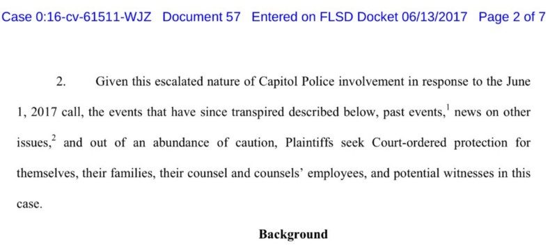 Plaintiffs’ Motion for Order of Protection and Request for Hearing