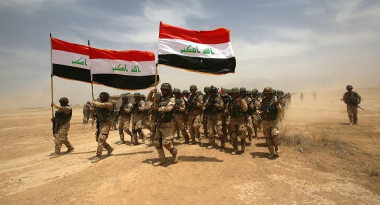Iraq soldiers flag