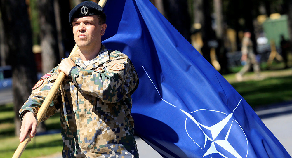 soldier nato flag