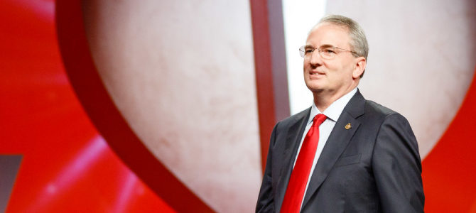 Click to enlarge American Heart Association President John Warner