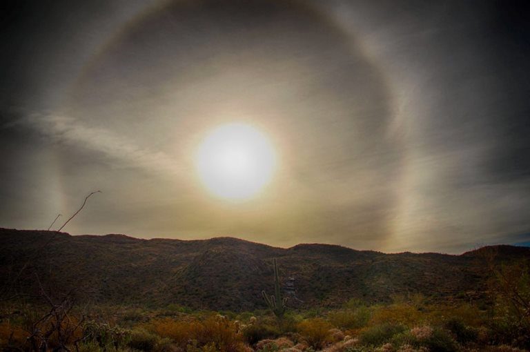 Click to enlarge Sun halo over Tucson, AZ