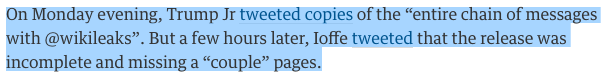 Click to enlarge Guardian correction Trump Jr.