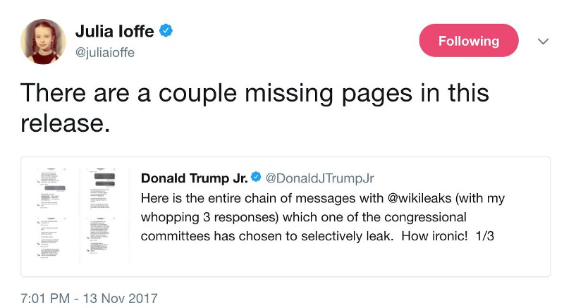 Click to enlarge Tweet Trump Jr. Assange