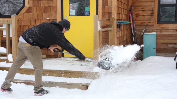 Yellowknifers are cleaning up after they were whalloped with 24.2 centimetres of snow on Tuesday.