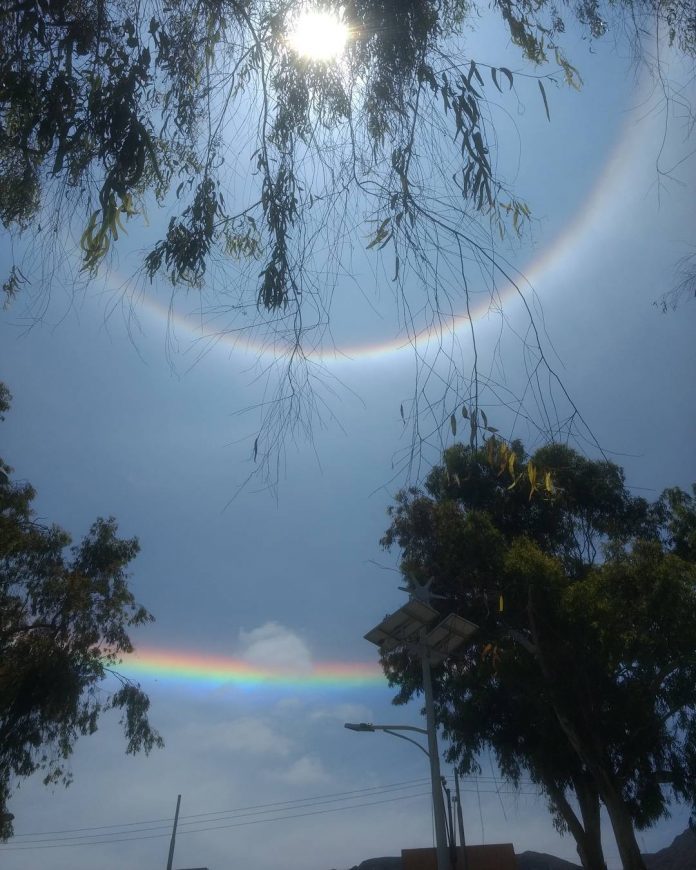 Sun halo over Chiile