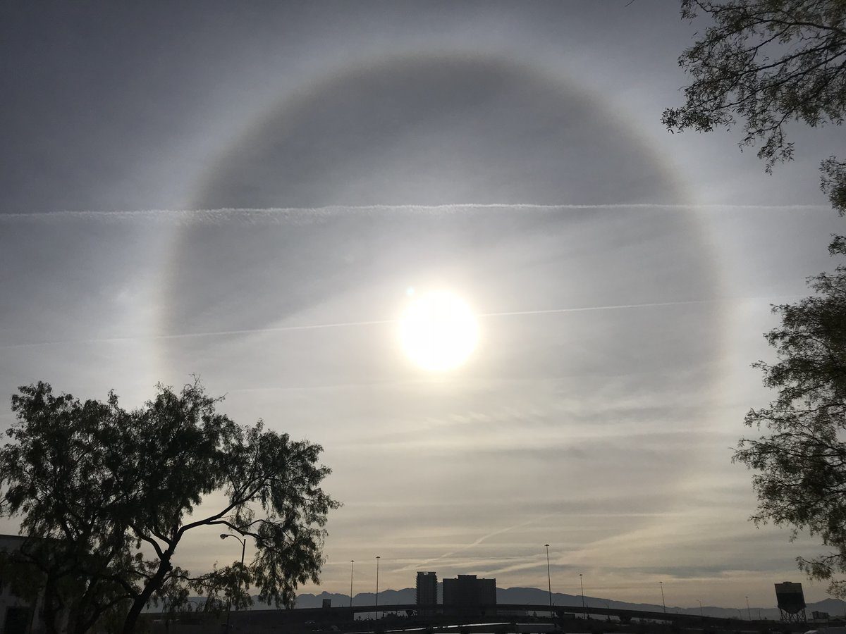 Click to enlarge Sun halo over Las Vegas