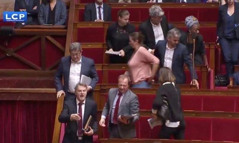 france walkout lawmakers anti-palistine speech
