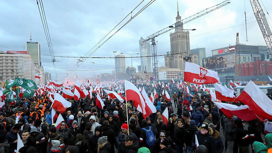 A rally to mark 99th anniversary of Polish independence in Warsaw, November 11, 2017 