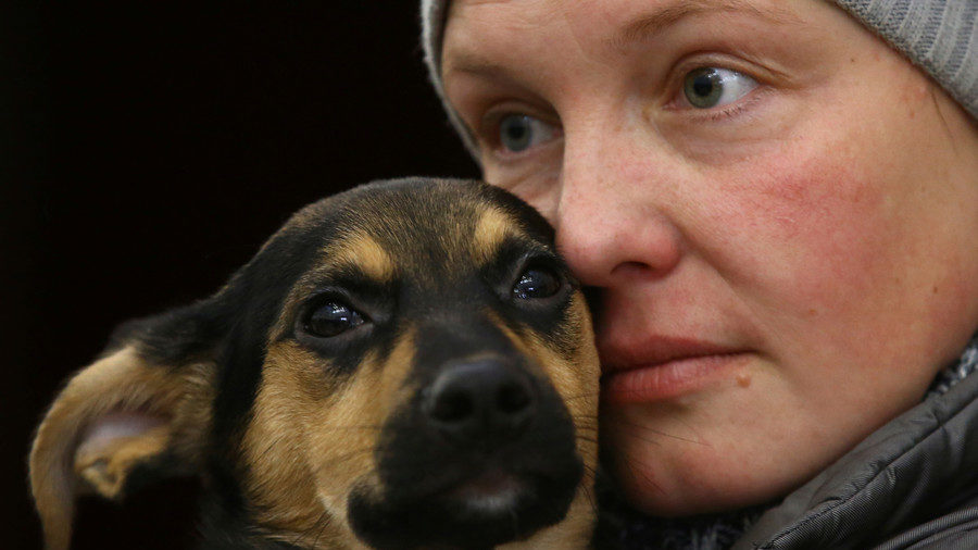 Click to enlarge Woman and dog