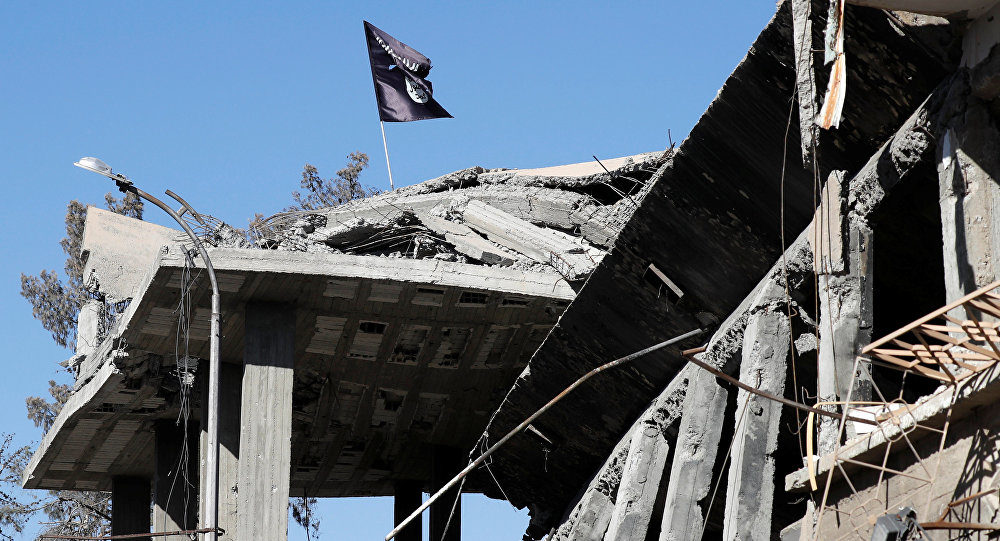ISIS flag in Raqqa
