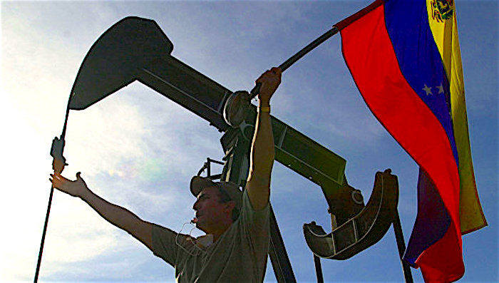 Click to enlarge oil rig guy russian flag
