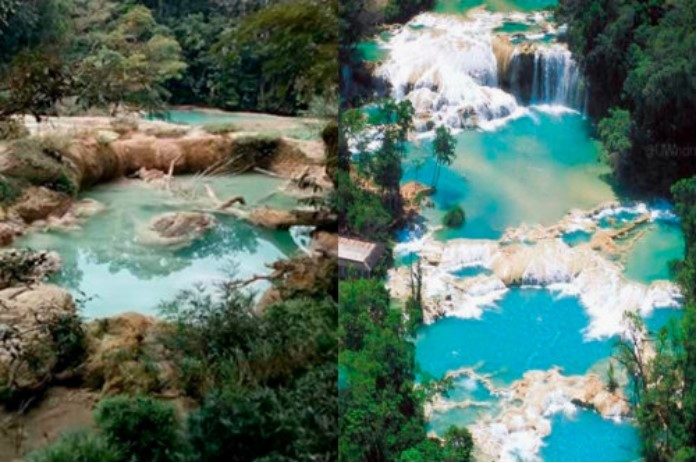 Cascadas de Agua Azul Chiapas Mexico waterfall