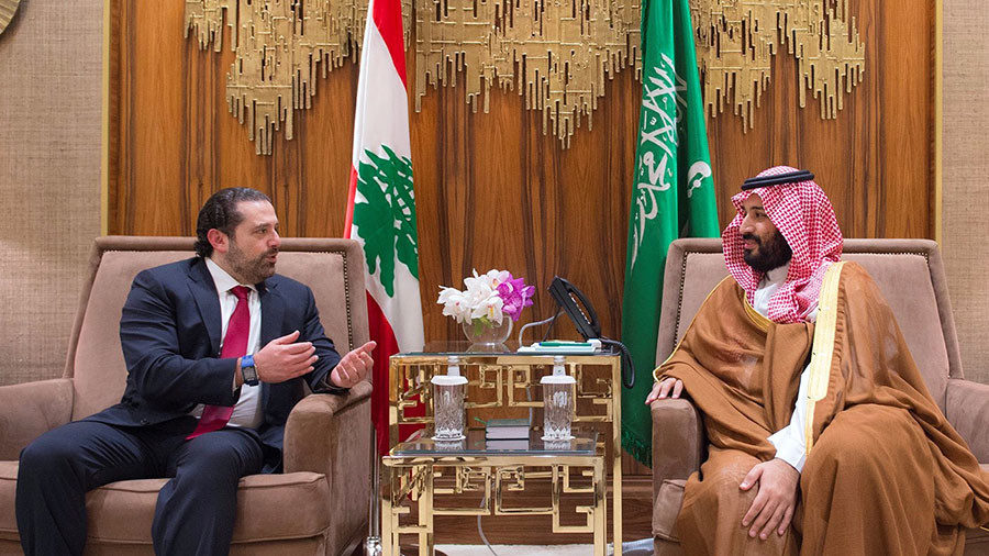 Click to enlarge Crown Prince Mohammed bin Salman and Saad Hariri
