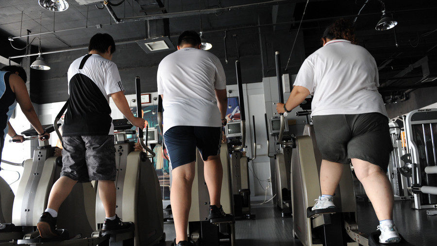 Click to enlarge Obese children at the gym
