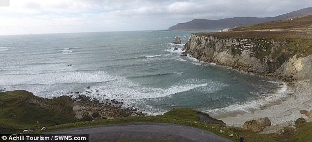 Locals have been able to return to Ashleam Bay (pictured when it was a stone beach) and take a stroll along its sands