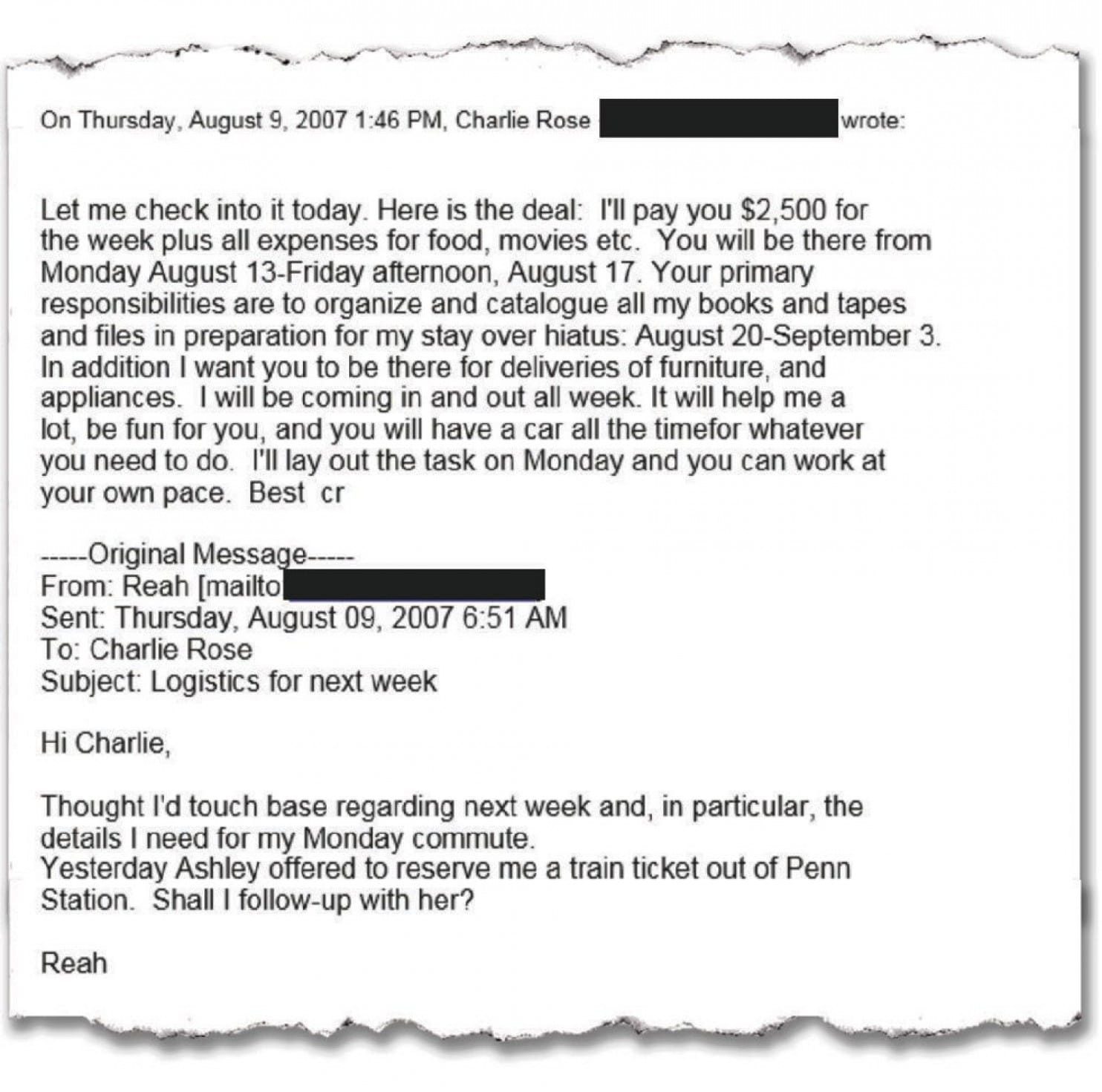 Click to enlarge Charlie Rose mail sexual