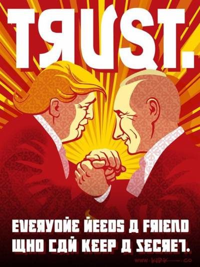 Click to enlarge Trump Putin poster trust