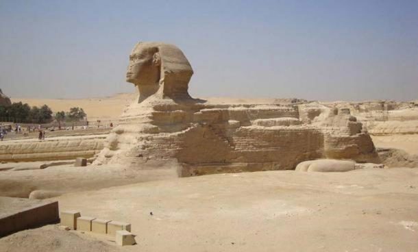 Giza Plateau - Great Sphinx - front view.