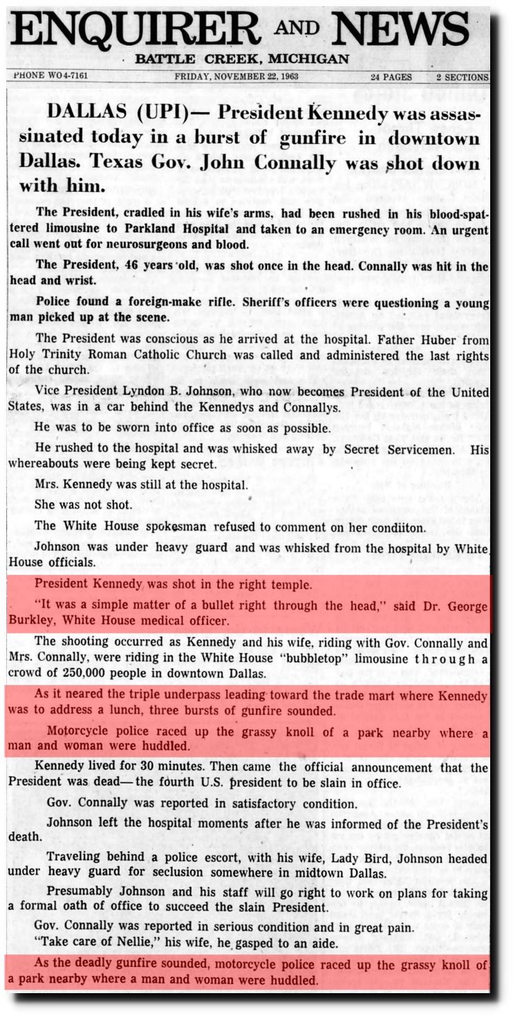 Enquirer News November 22 1963