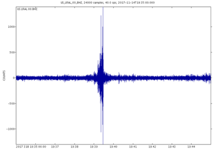 Seismograph Alabama boom