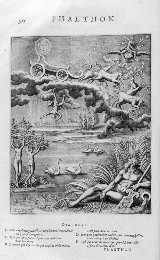 A engraving from 1615 by Leonard Gaultier telling the story of Phaethon (Photo: Universal History Archive/UIG via Getty Images)