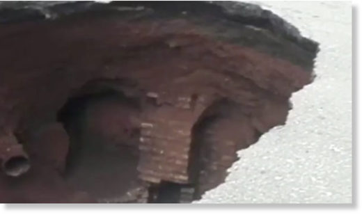 It is unknown what cause the large crater to appear