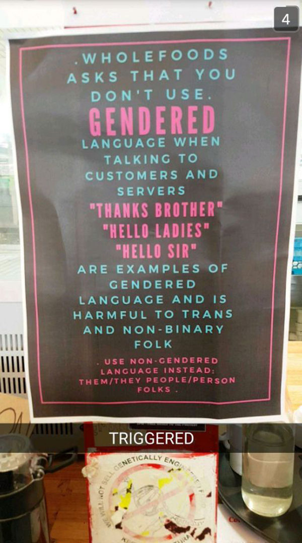 Whole foods gender neutral speech