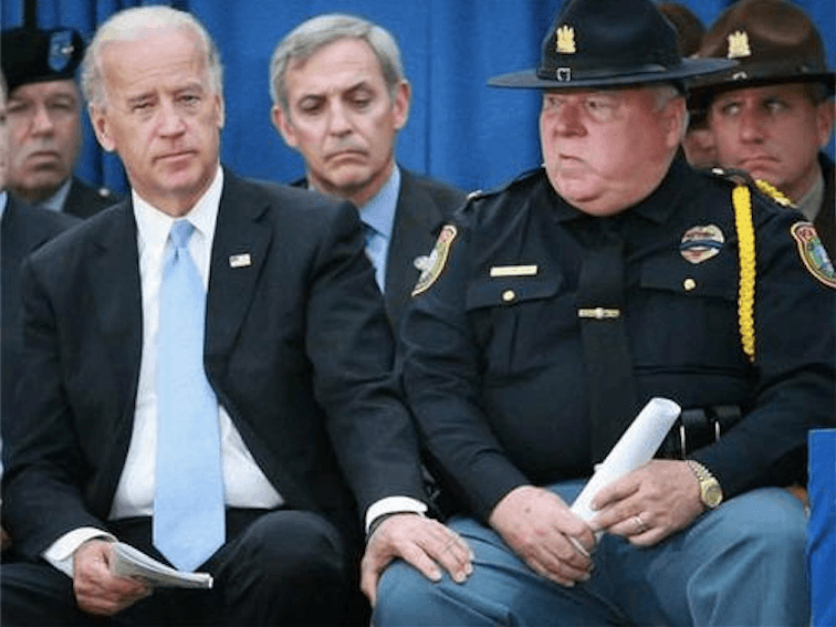 Biden gropes police chief