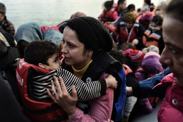 Refugees arrive at Lesvos