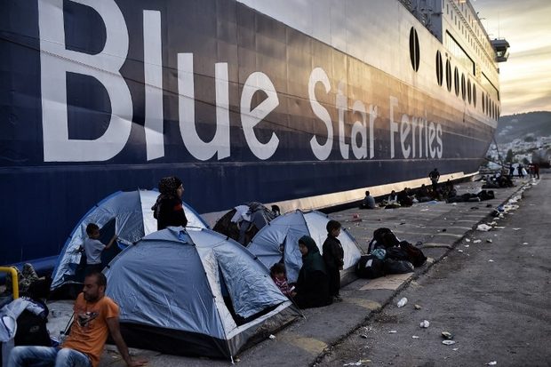 Refugees at Mytilini