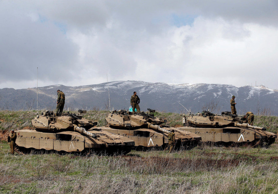 Israeli soldiers border Syria Golan Heights