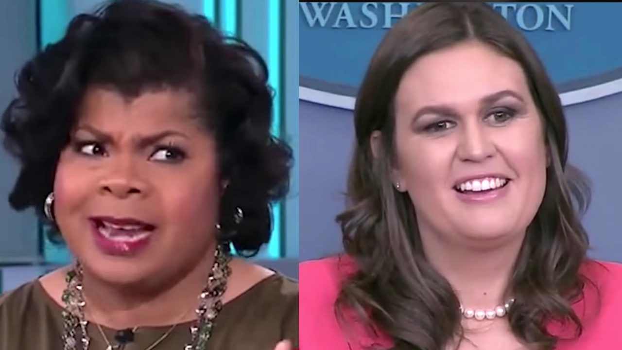 Click to enlarge April Ryan and Sarah Huckabee Sanders