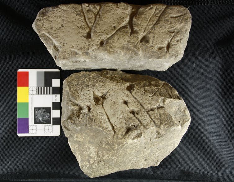 Click to enlarge Marked chalk blocks