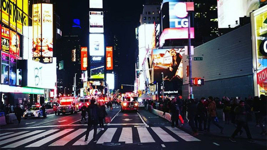 Fire in Times Square