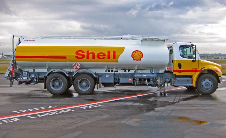 Shell oil truck