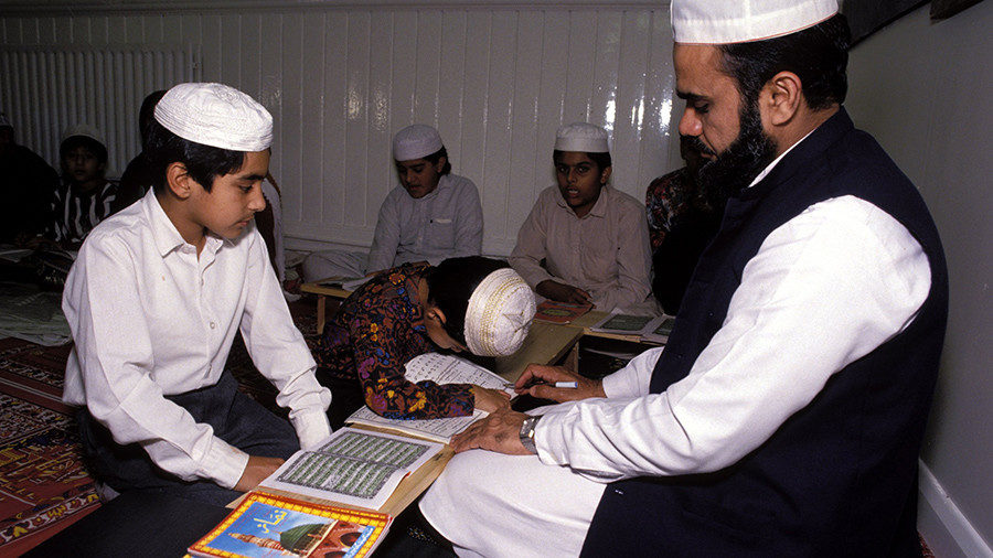 Click to enlarge Children at an Islamic school, England