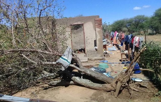 One of the Mangwe District homesteads destroyed by hail