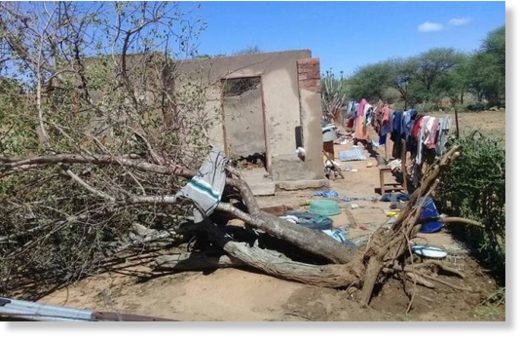 One of the Mangwe District homesteads destroyed by hail
