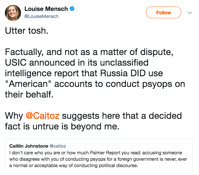 Click to enlarge louise mensch russian troll tweet