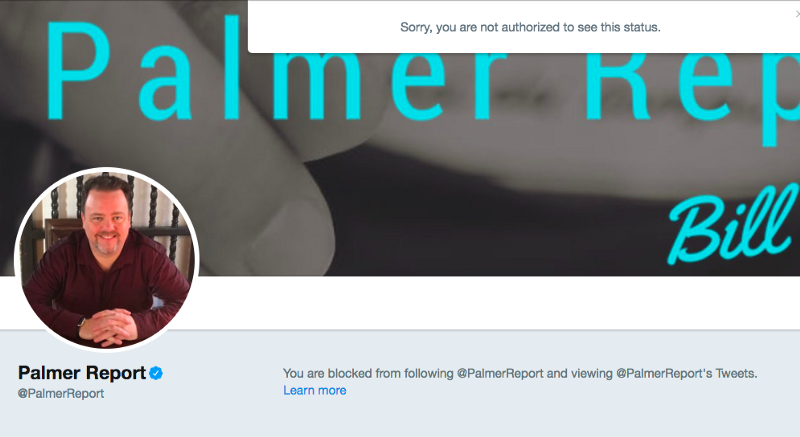 Palmer Report twitter blocked