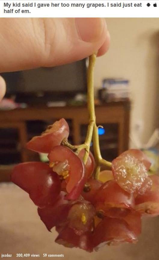 Click to enlarge half-eaten grapes