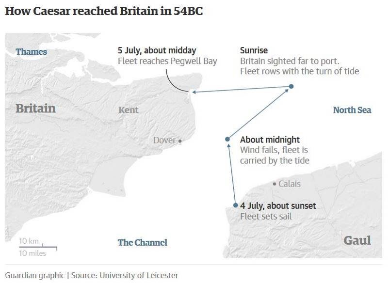 caesar invade britain map