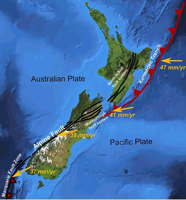 Click to enlarge Hikurangi subduction zone